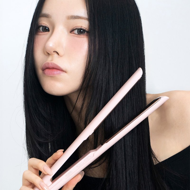 Wheek-WK20-Temperature Controlled Hair Straightener & Curler - Makeup Brushes - Other Metals Pink