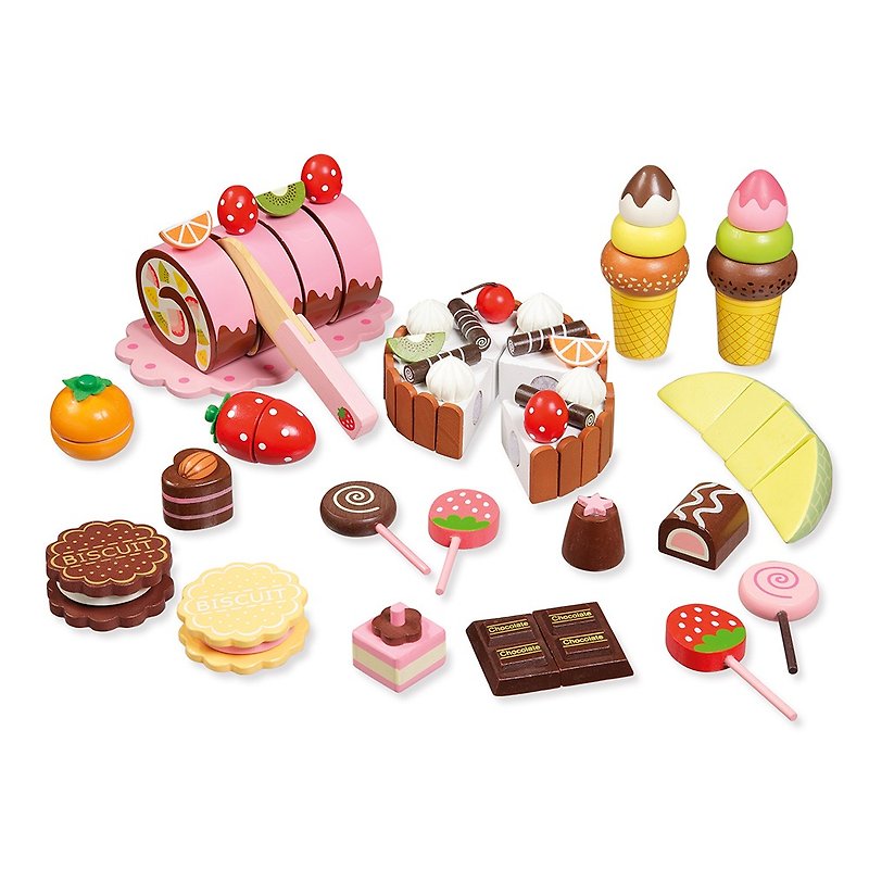 Unstoppable sweetness. Wooden dessert accessory bag - Kids' Toys - Wood Multicolor