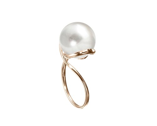 Majade Jewelry Design 珍珠戒指 14k脈輪黃金極簡輕珠寶 守護石女戒 六月誕生石黃金戒指