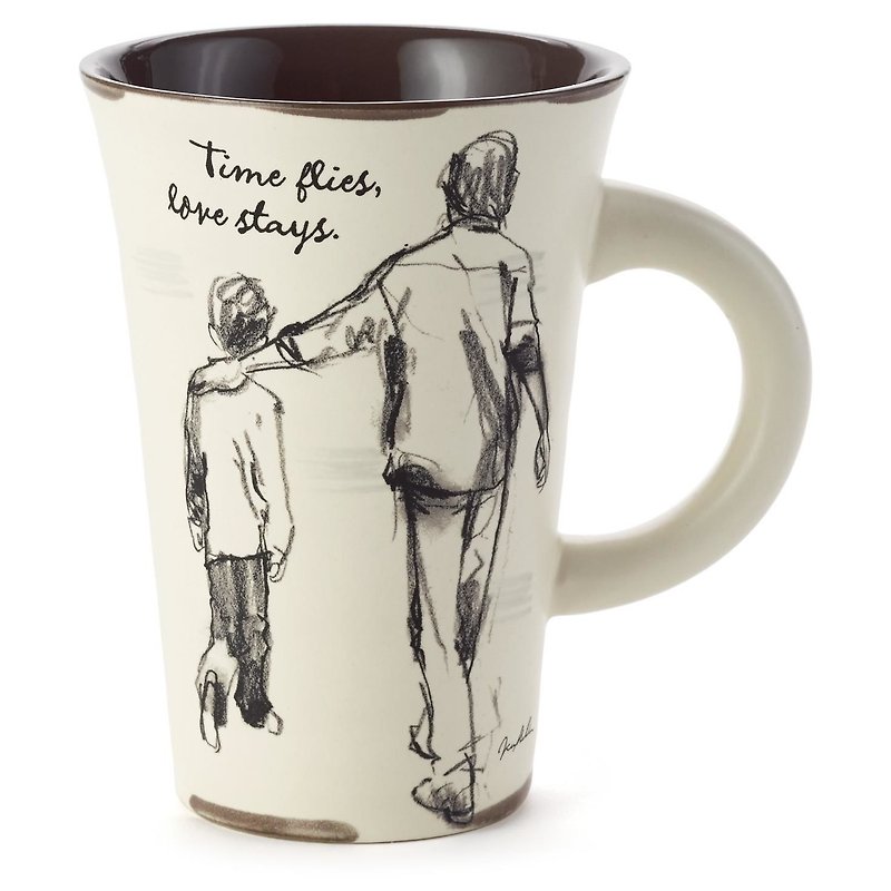 ケンシェルドン父と息子のマグカップ（2色スケッチ）[デザイナーギフト-父シリーズ] - マグカップ - 陶器 グレー