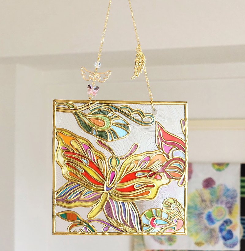 花唐草Gold Butterfly  窓辺サンキャッチャー - 其他 - 壓克力 多色
