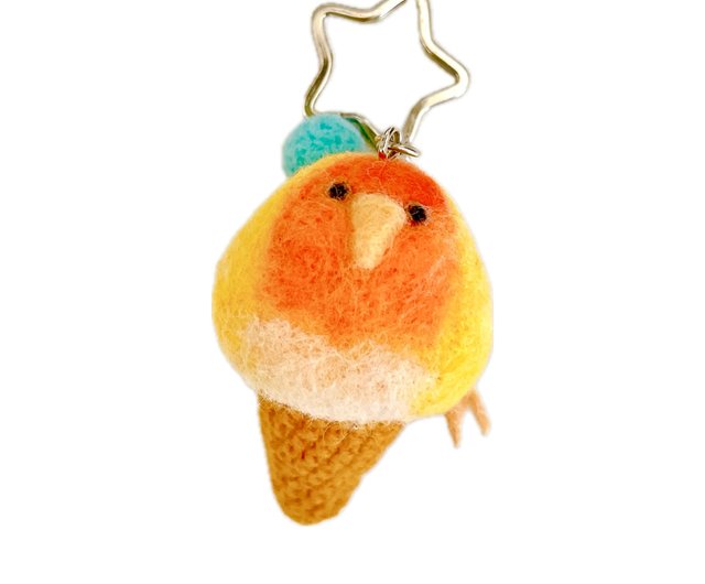 一点もの 】羊毛フェルトのインコ / 羊毛フェルトの鳥 / 手作リ