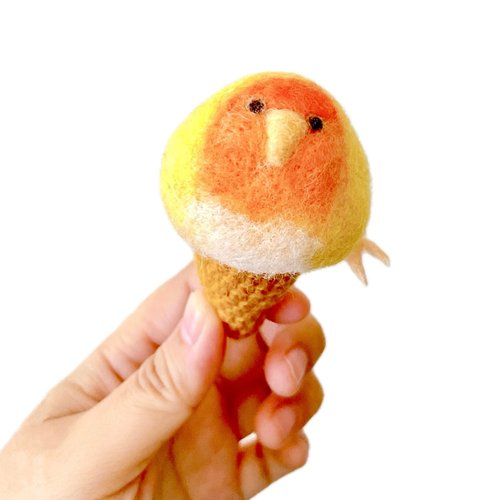 一点もの 】羊毛フェルトのインコ / 羊毛フェルトの鳥 / 手作リ
