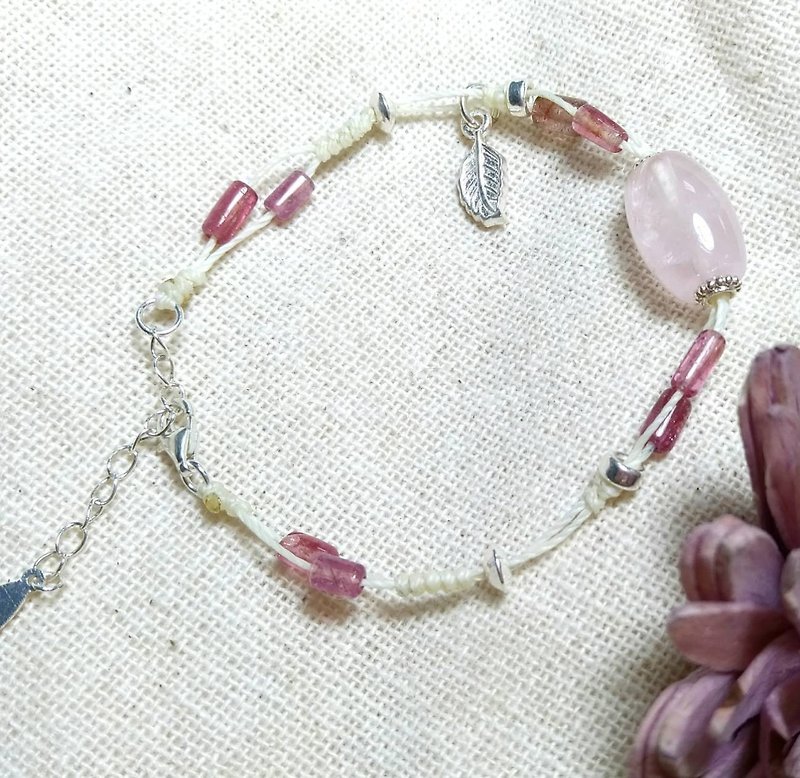 Crystal barrel bead bracelet design --- South American wax / natural stone - สร้อยข้อมือ - เครื่องเพชรพลอย สึชมพู