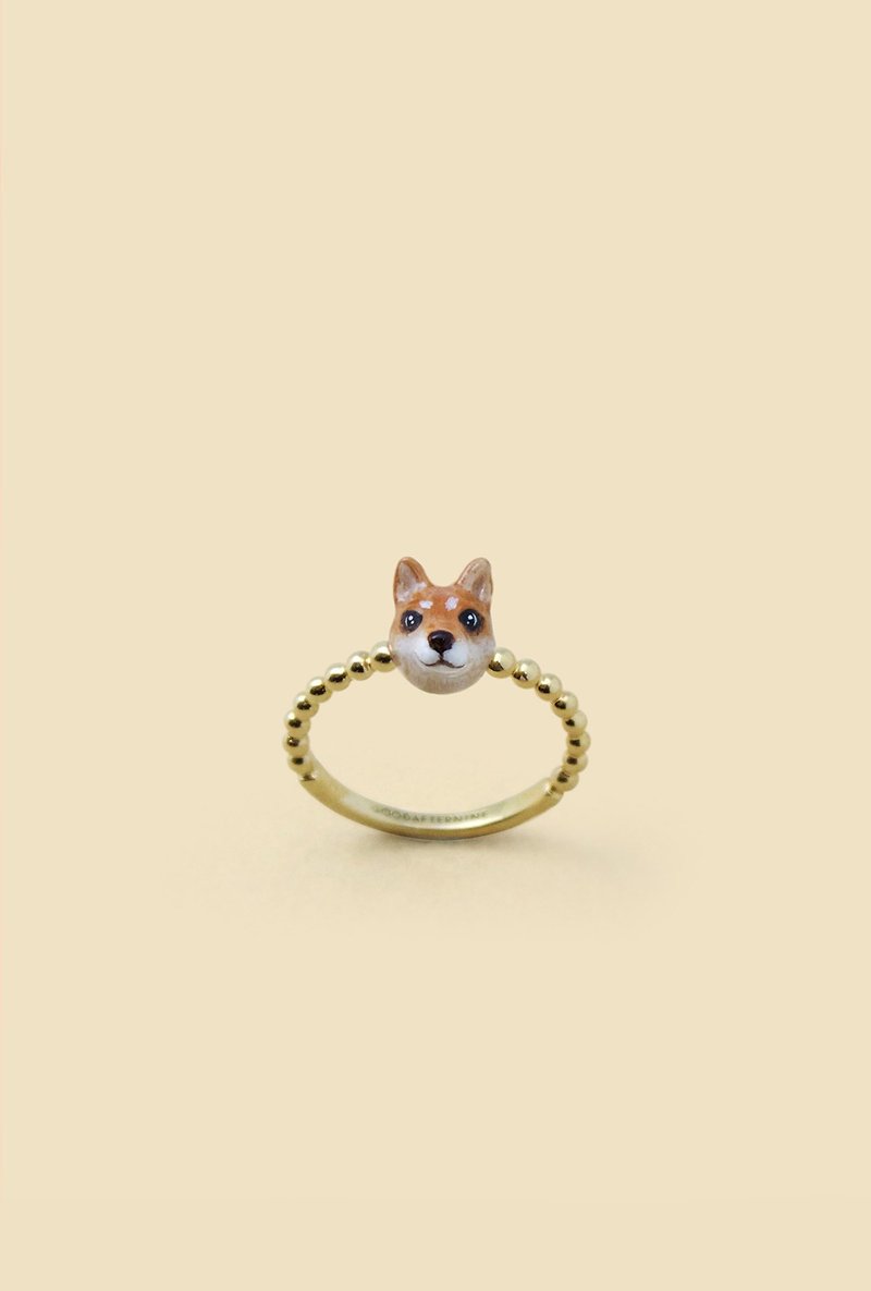 Dog Ring - Chinese zodiac animals. Sign - Zign Collection , 犬の年 , 戌年 - リング - 金属 イエロー