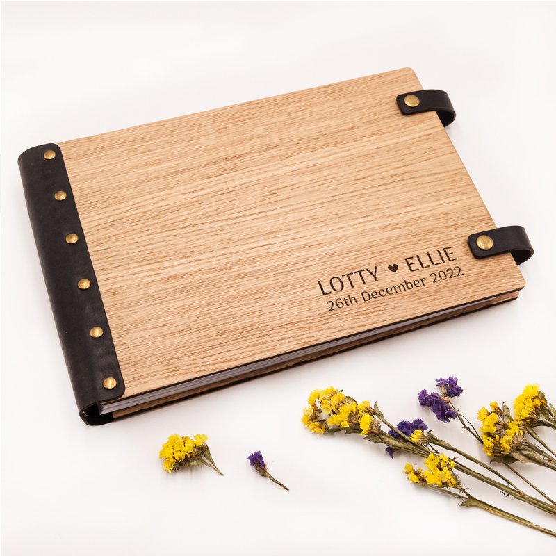 Personalized wedding wooden photo album (guest book) - 相簿/相本 - 木頭 