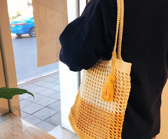 Everyday Tote Bag - Yellow & White