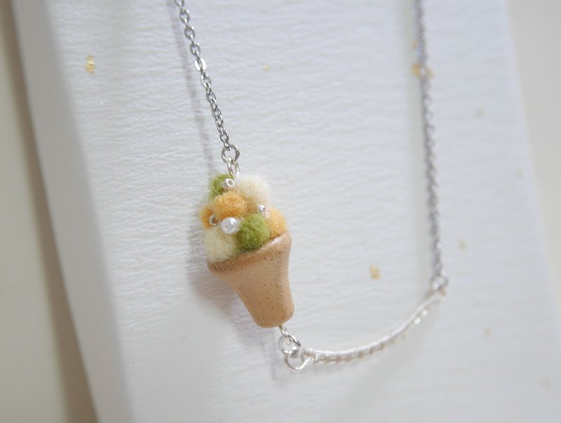 A little bit of delicious ice cream long chain - Necklaces - Wool Silver