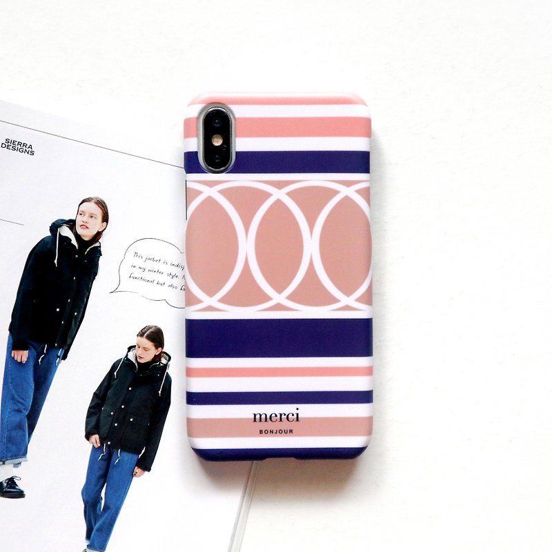 Pink orange blue striped European style mobile phone case - Phone Cases - Plastic Multicolor
