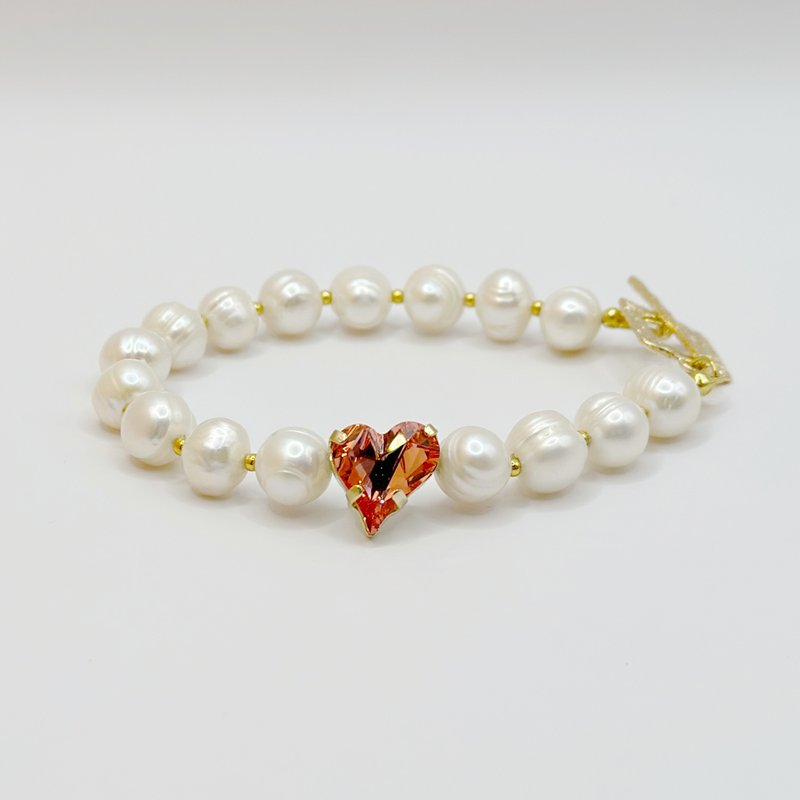 Diana~Purity Series Natural Pearl Crystal Bracelet~Customized Valentine’s Day Gift - สร้อยข้อมือ - ไข่มุก ขาว