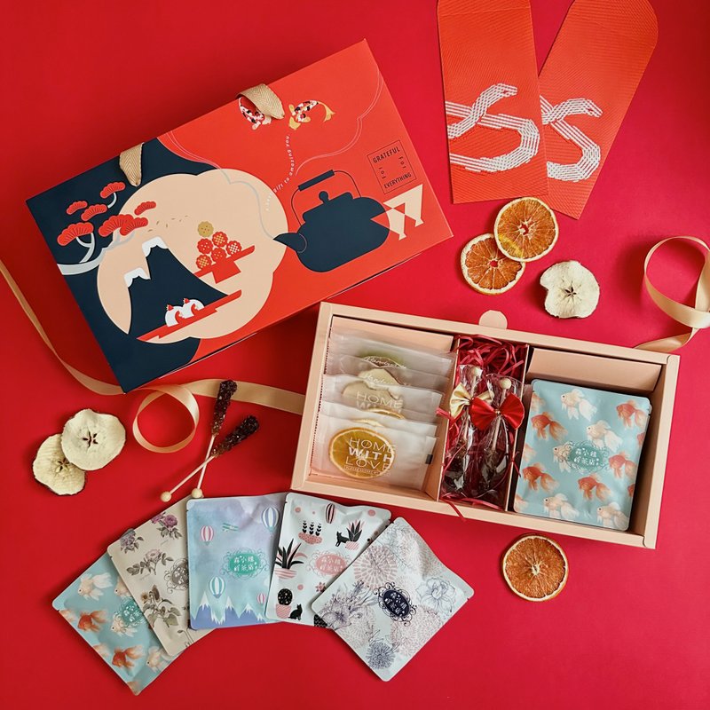 [Pre-order_New Year Gift Box] Fruity fragrance full of blessings_Dried Fruit Tea New Year Gift Box Spring Festival - ชา - อาหารสด 