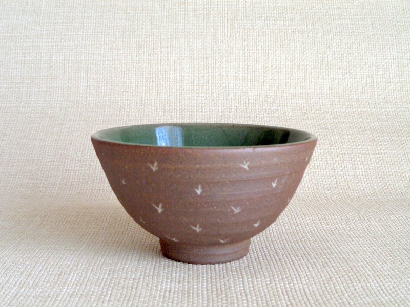 碗  青磁象嵌 草紋b - 碗 - 陶 綠色