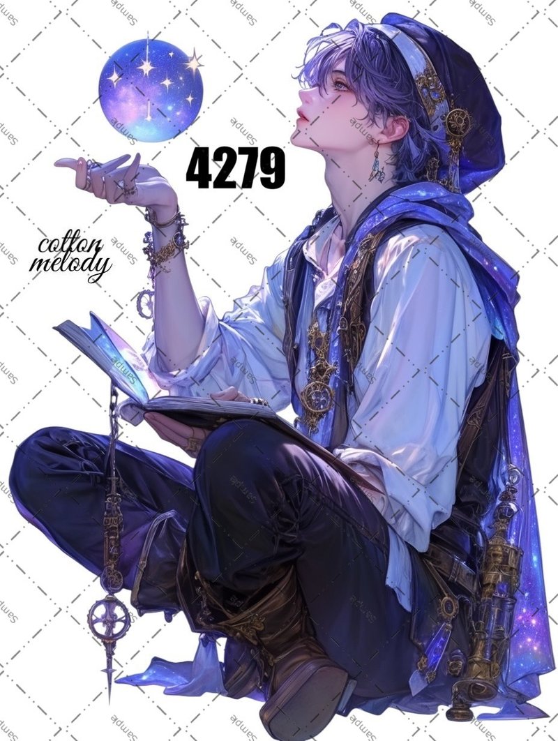original sticker no.4279 人物ステッカー オリジナルステッカー オリジナル人物ステッカー 装飾ステッカー cotton melody - 貼紙 - 紙 
