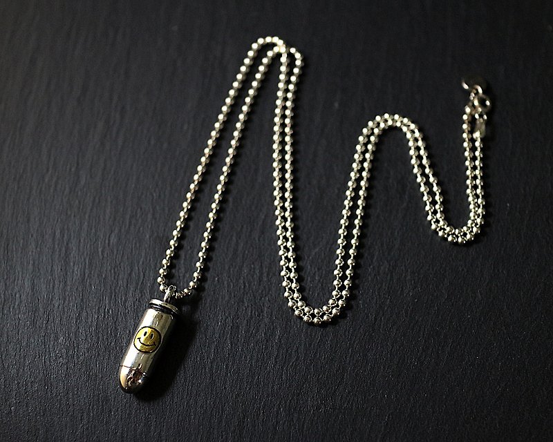 Knowing Smile Sterling Silver Smile Bullet Necklace - สร้อยคอ - เงินแท้ 