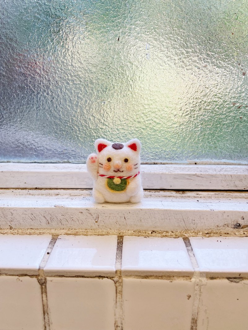 羊毛氈-招財貓 - 公仔/玩偶 - 羊毛 多色