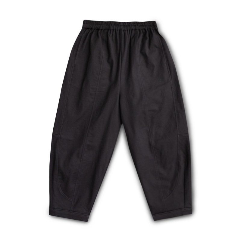 【Simply Yours】Splicing details Lun pants black F - กางเกงขายาว - ผ้าฝ้าย/ผ้าลินิน สีดำ