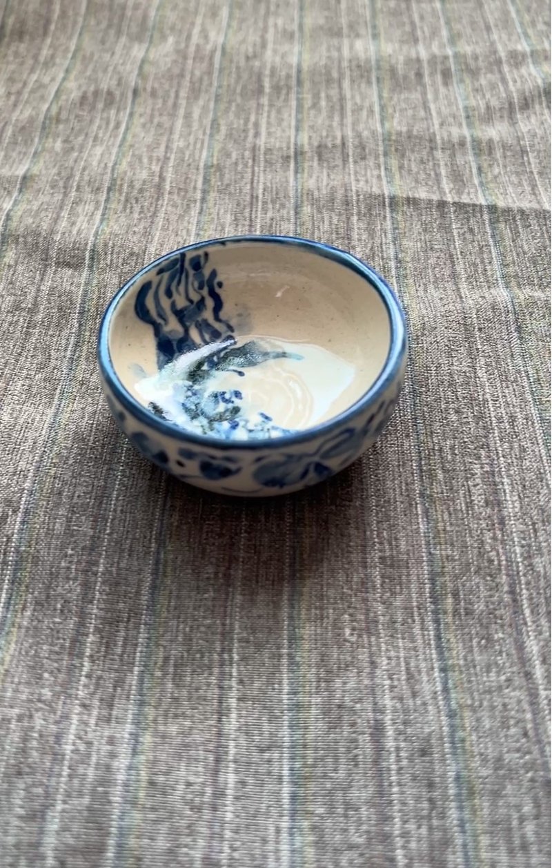 花絮之七   青花手繪陶 小缽 - 茶壺/茶杯/茶具 - 陶 
