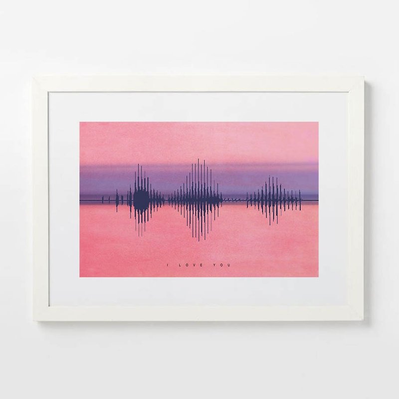 Custom Sonic Art Deco Paintings of Secret Words and Songs Love Message Soundscapes - โปสเตอร์ - กระดาษ สีแดง