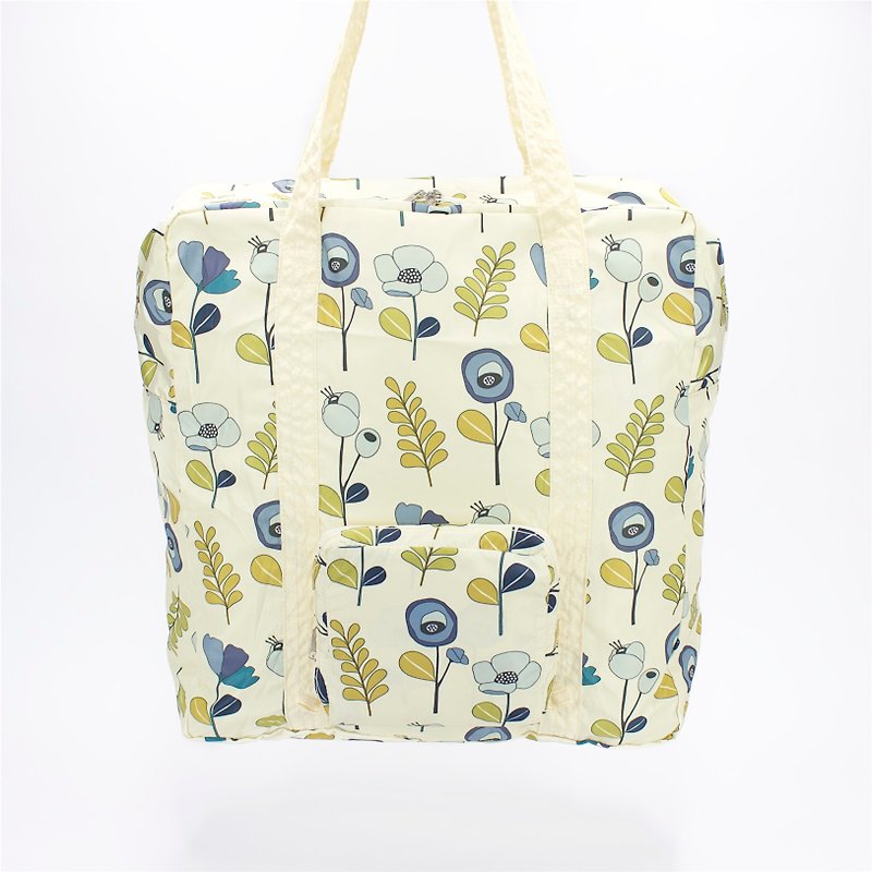 Ra Eco-friendly Super Light Waterproof Floral Foldable Duffel Bag(Beige Anemone) - Handbags & Totes - Polyester Khaki
