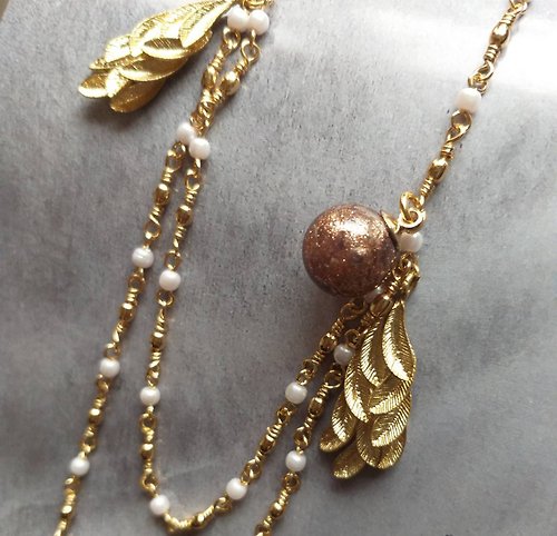 Tera Jewelry 蕨之 * 手工金沙 琉璃 精油項鍊 單品設計 輕珠寶