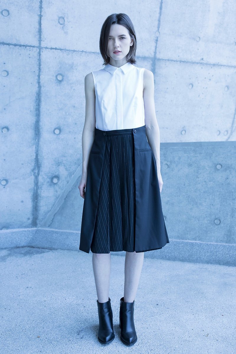 Designer Brand FromClothingOf - Tank Top Shirt Dress - ชุดเดรส - ผ้าฝ้าย/ผ้าลินิน ขาว