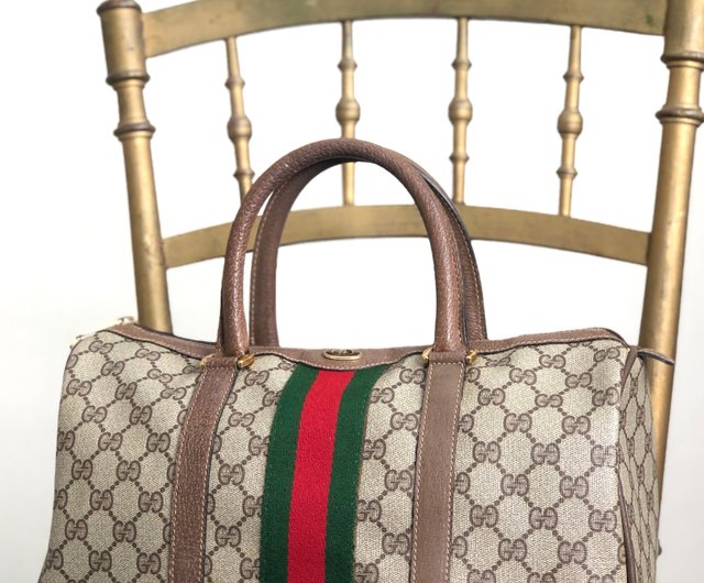 日本直送 名牌中古包 】GUCCI グッチ シェリーライン GG ボストンバッグ ブラウン PVC vintage ヴィンテージ オールド  7mmabp - ショップ VintageShop solo トートバッグ・ハンドバッグ - Pinkoi