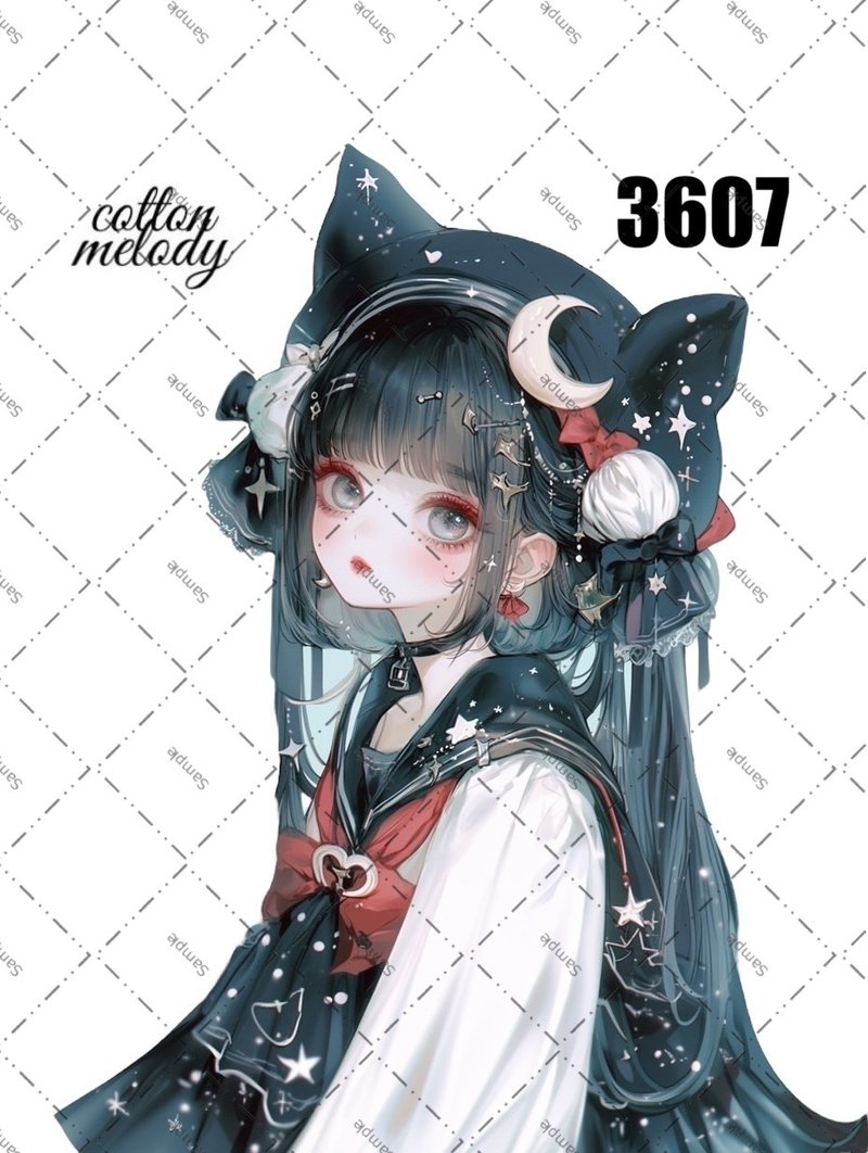 original sticker no.3607 人物ステッカー オリジナルステッカー オリジナル人物ステッカー 装飾ステッカー cotton melody - 貼紙 - 紙 