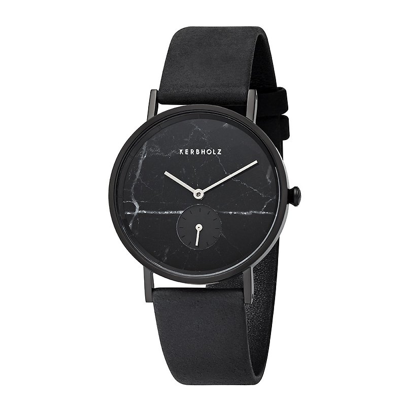 KERBHOLZ-ウッドウォッチ -  FRIDA-マーブルブラックナイトブラック（35mm） - 腕時計 - その他の素材 ブラック