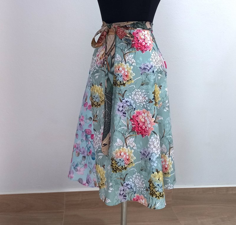 Wrap skirt patchwork, - Skirts - Cotton & Hemp Multicolor