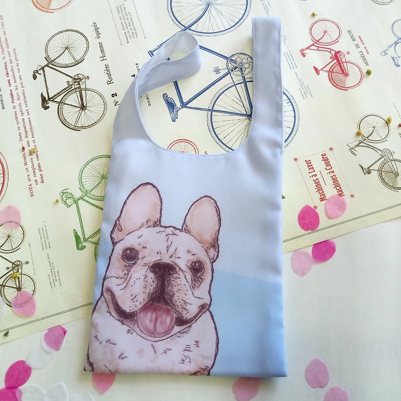 Fadou_Vest Bag-Dog Sketch Series〜ドリンクトート - トート・ハンドバッグ - ポリエステル 