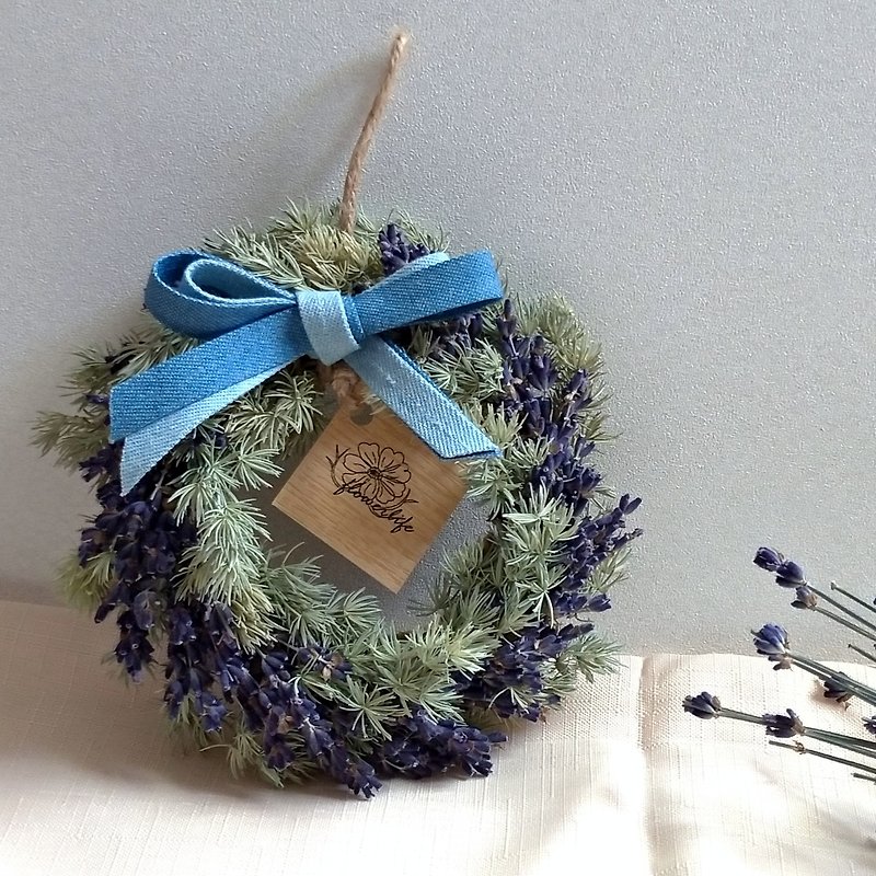 【Donuts│Lavender】British Blue Lavender Wreath│Eternal Flowers (Not Withering)│Dried Flowers - ช่อดอกไม้แห้ง - พืช/ดอกไม้ สีม่วง