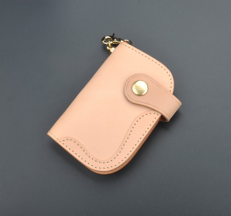 New Products Vegetable tanned leather key bag card package waist hanging free customized English uppercase letter Zodiac - กระเป๋าสตางค์ - หนังแท้ 