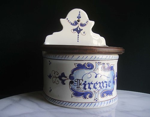 老時光OLD-TIME Vintage & Classic & Deco 【老時光 OLD-TIME】早期二手歐洲手繪陶瓷收納壁櫃