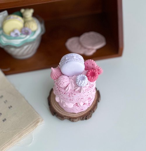 #3578 Candle Craft 【烘培石膏】馬卡龍雙層奶油蛋糕擴香石