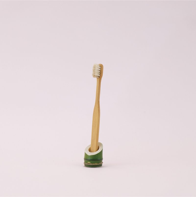 Vitality Bamboo Toothbrush Series-Small Vitality White Horse Hair (Two Sets) - อื่นๆ - ไม้ไผ่ สีเขียว
