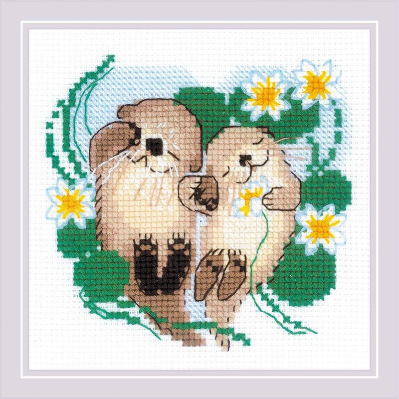 2011 - RIOLIS 十字繡材料包 - 水獺寶寶 - 編織/刺繡/羊毛氈/縫紉 - 其他材質 