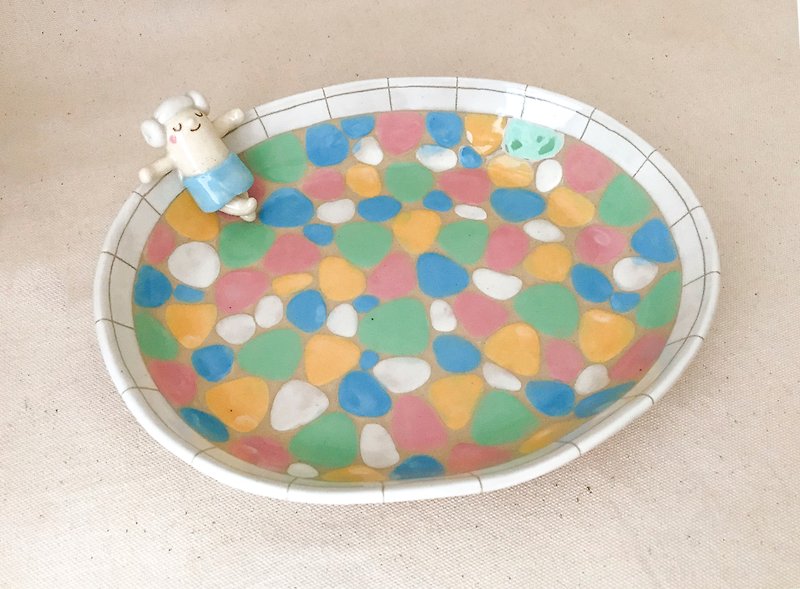 Grandma's Bathtub - Dinner Plate/Salad Plate - Plates & Trays - Pottery Multicolor