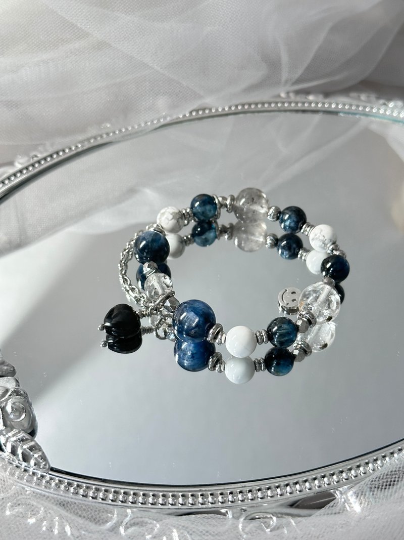 Earth Symphony Design Crystal Bracelet - Medical Steel/Shining Diamond/ Stone/ Stone - สร้อยข้อมือ - คริสตัล สีน้ำเงิน