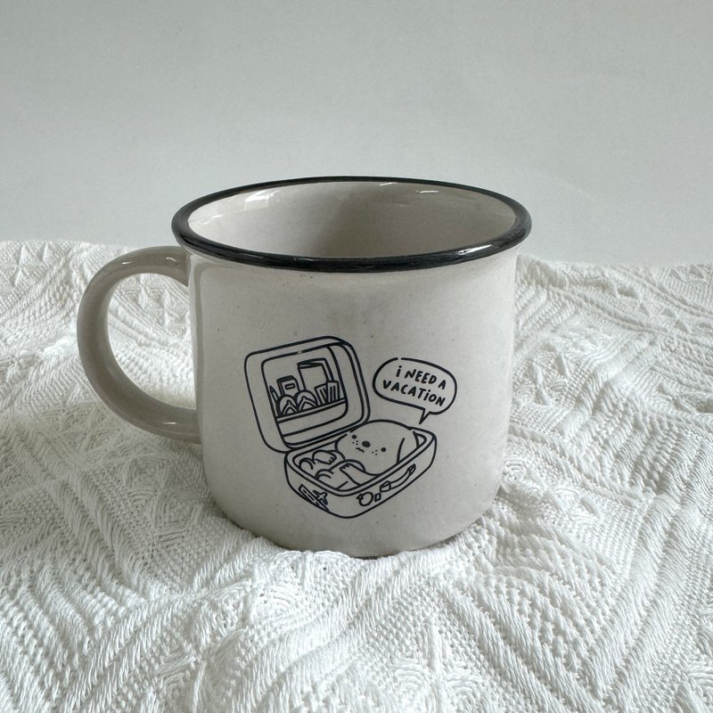 Ceramic Mug (I Need A Vacation) - 咖啡杯/馬克杯 - 陶 