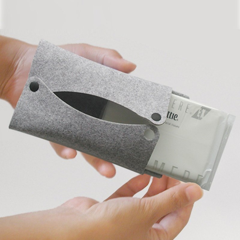 Pocket Tissue Case Sand Color-B - Other - Polyester Gray