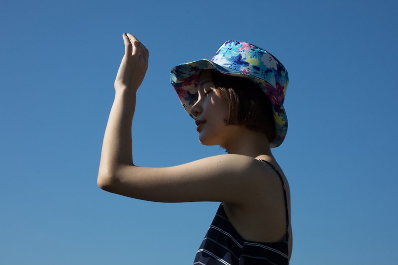 [] MAMAのクローゼット阿里山リンドウ/両面つばの広い帽子 - 帽子 - ポリエステル 多色