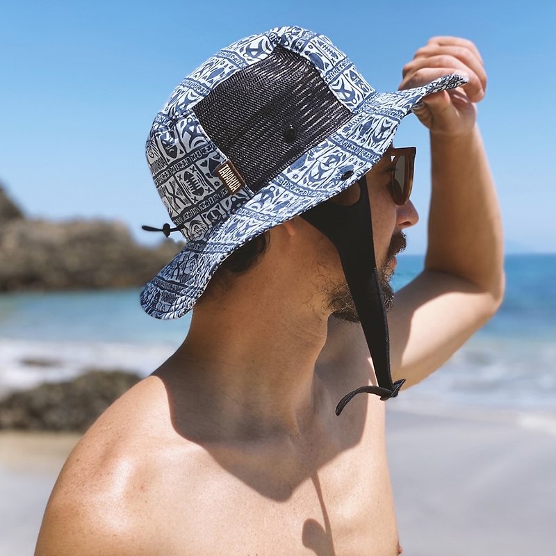 【TAVARUA】漁夫帽潛水帽 衝浪帽 TM1005 海洋圖騰 - 運動配件 - 聚酯纖維 多色
