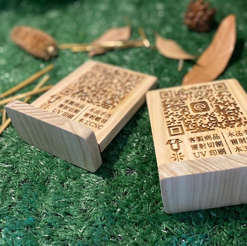 Customized pine wood QR code stand - Card Stands - Wood 