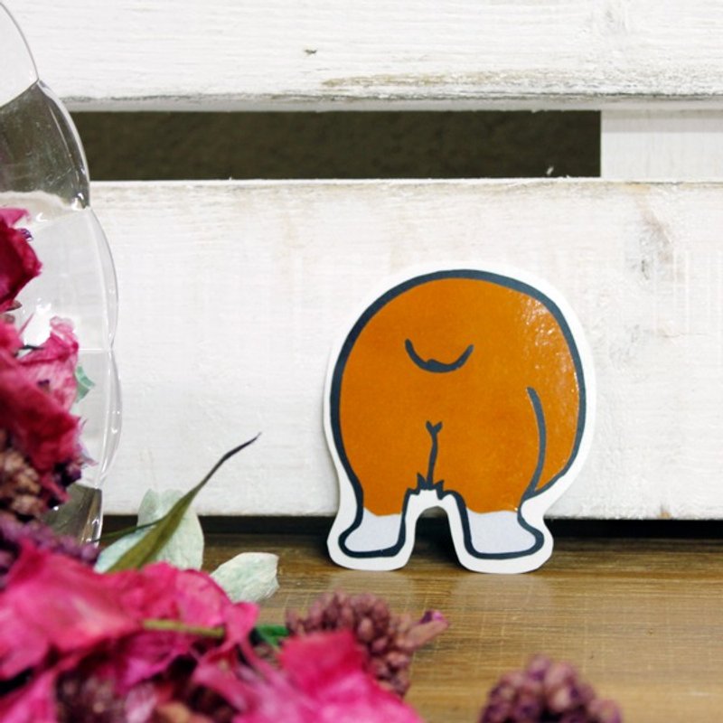 [Reflective Sticker] Corgi's Butt 4.8*5.3 cm - อื่นๆ - วัสดุกันนำ้ หลากหลายสี