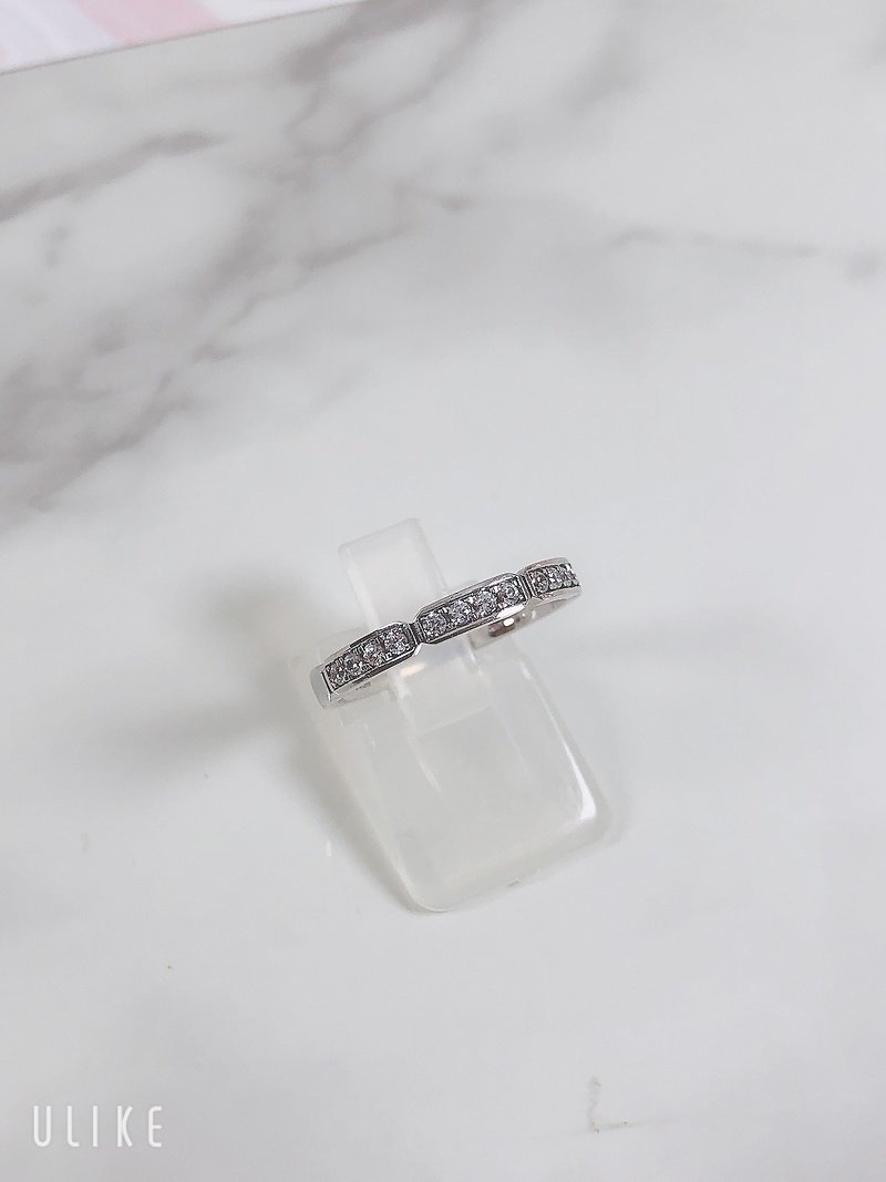 925 Silver Handmade with Ruyi Shaped Small Diamonds - แหวนทั่วไป - เงินแท้ สีเงิน