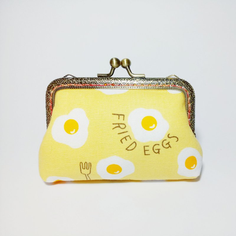 1987 Handmades 【come and eat me - yellow】 mouth gold purse wallet bag - Clutch Bags - Cotton & Hemp Yellow