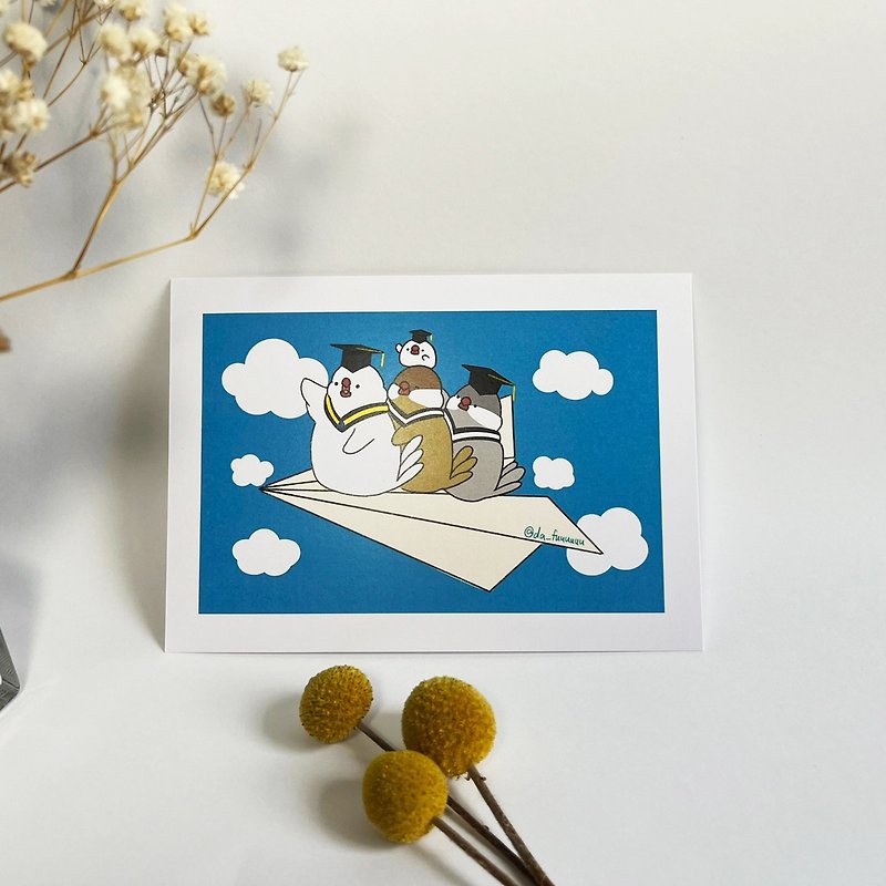 [Fast shipping] Graduation cards/Wenniao/Graduation season gift postcards/Heartwarming cards/Graduation greeting cards - การ์ด/โปสการ์ด - กระดาษ ขาว