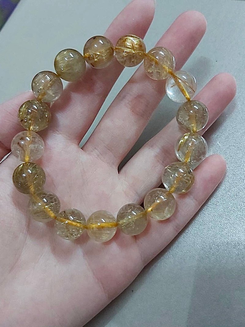 Heart-Gold Crystal Titanium 12mm Titanium Crystal - Bracelets - Crystal Yellow