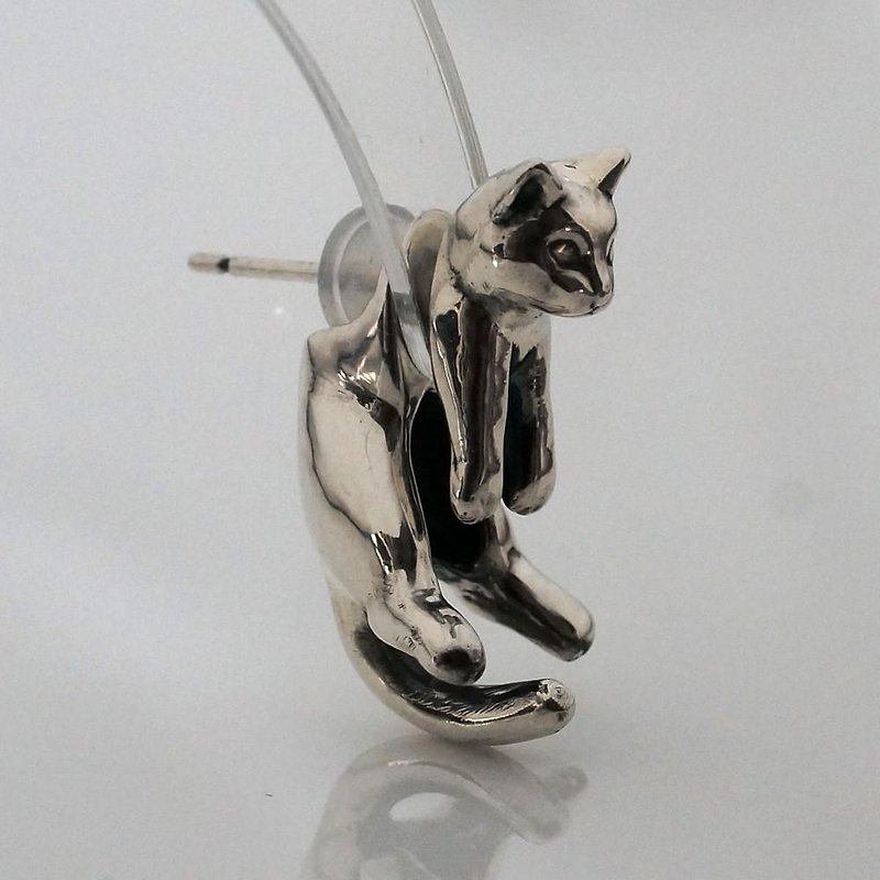 Weakness cat earrings Silver - Earrings & Clip-ons - Other Metals 