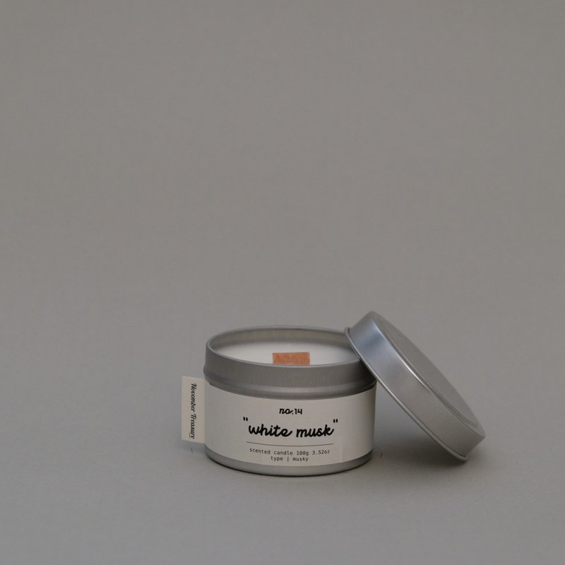14' WHITE MUSK  / 旅行蠟燭 - 香氛蠟燭/燭台 - 蠟 銀色